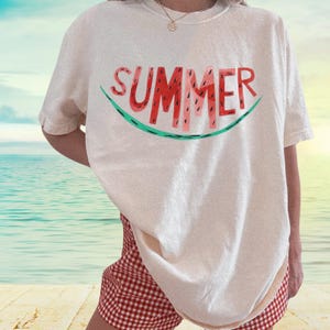 Wassermelonen-Sommer-Shirt: Komfortfarben übergroßes Grafik-T-Shirt