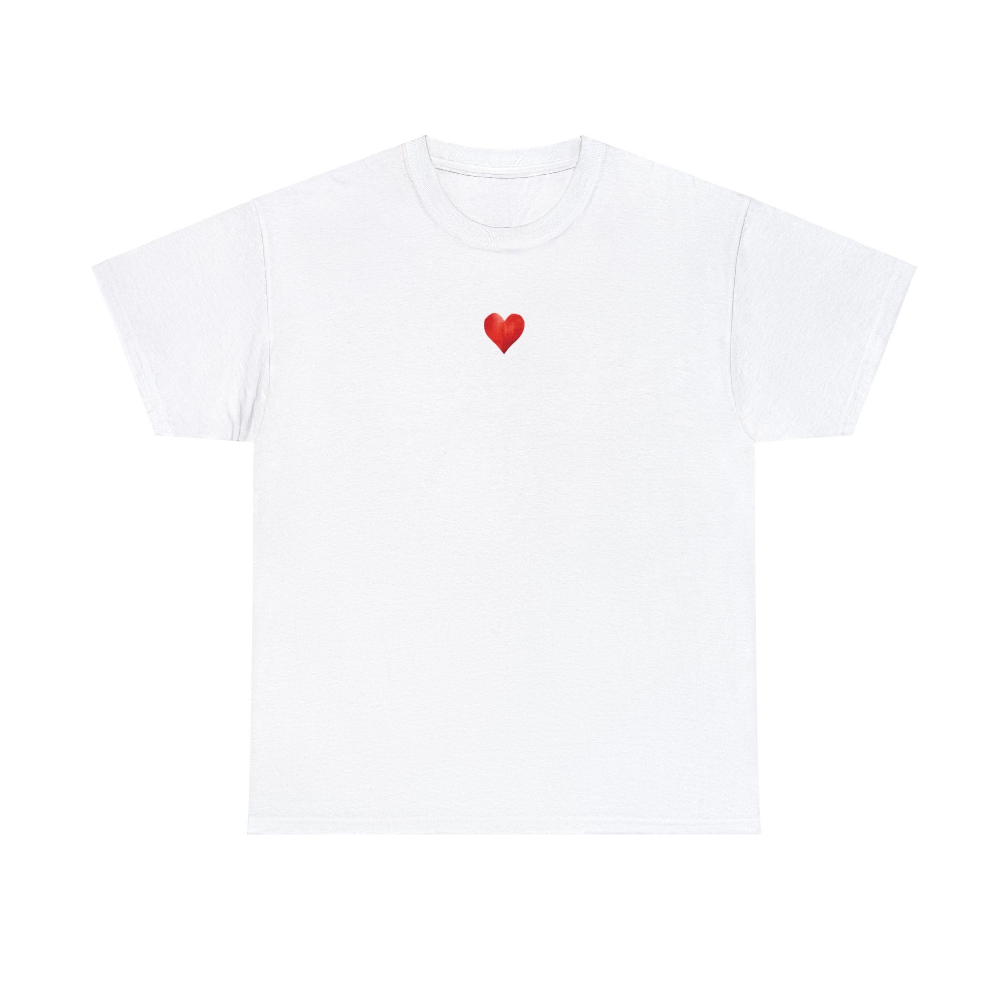 Black Ribbed Tee w Small Heart main image 1