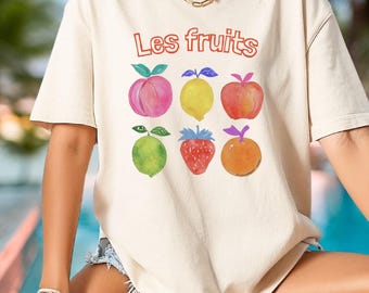 Les Fruits | FRANS fruitshirt | Kleurrijke fruitcomfortkleuren