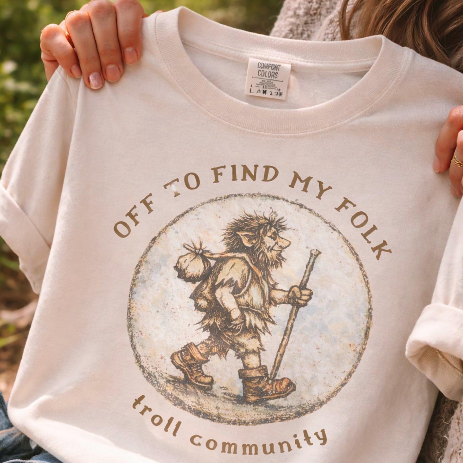 Troll Signing Off Off to Cause A Kerfuffle | Vintage TROLL Shirt | Comfort Colors Unisex ...