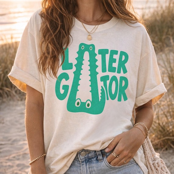 Later Gator Shirt | Comfort Colors Alligator Tee | Funny Gator Graphic Shirt | Cute Florida Summer Tee | Vintage Retro Animal Pun Gift