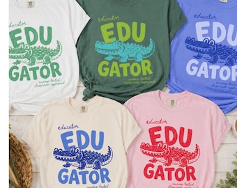 T-shirt « Alligator » pour enseignant | T-shirt « Alligator » pour la rentrée scolaire | T-shirt « Couleurs confortables »