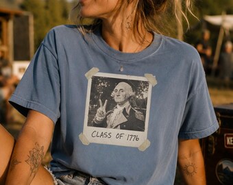 Funny 250 Shirt |Class of 1776 Shirt |Retro Patriotic Tee | Vintage Polaroid George Washington | Comfort Colors Unisex July 4th