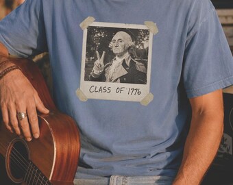 Funny 250 Shirt |Class of 1776 Shirt |Retro Patriotic Tee | Vintage Polaroid George Washington | Comfort Colors Unisex July 4th
