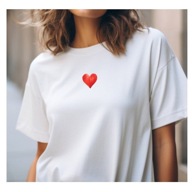 Light Green Tee With Big Red Heart Unisex main image 1