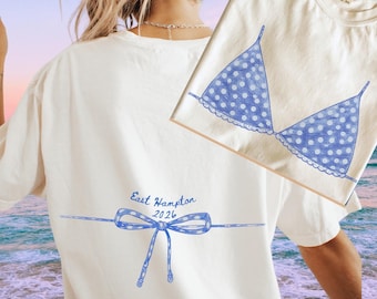 Bikini Top Graphic Tees | Girls Trip Matching Shirts | Front And Back Design | Beach Weekend Custom Group Shirts | Coastal Comfort Colors