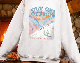 Vintage sweater voor skitrips | Cadeau retro berglandschap | Out-of-office-trui