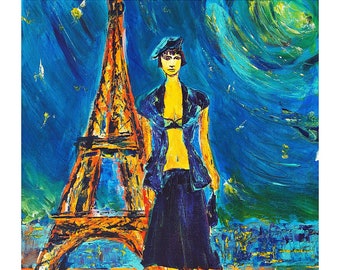 Paris In Moonlight Fine Art Print, Signed Limited Edition, 16x20