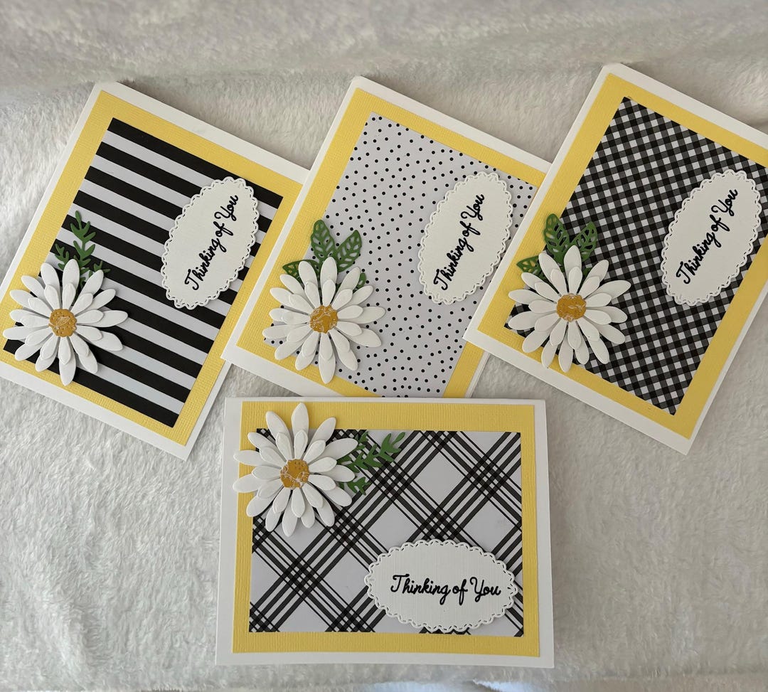 Note Cards, Set of 4 Cards, Daisy Card, Spring, Flower, Blank Cards ...