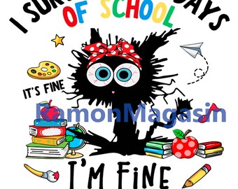 Funny 100th Day of School It's fine I'm fine everythings is fine PNG, 100 days smarter,Happy 100 days of school png, Back to school