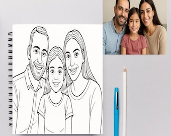 Custom Digital Coloring Book from Your Photo – Personalized 14-Page Illustrated Gift for Kids, Adults, Family & Friends