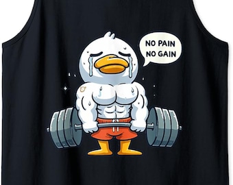 PNG No Pain No Gain Funny Duck, Gym Workout & Fitness Training Digital Download