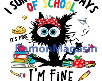 100th Day of School It's fine I'm fine everythings is fine PNG, 100 days smarter,Happy 100 days of school png, Back to school