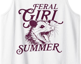 Feral Girl Summer Opossum SVG PNG - Digital Art Feral Girl Summer PNG