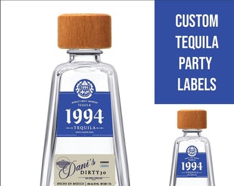 Custom Tequila Bottle Digital Download for Birthday or Wedding Fun Party Favors and Gift Bags, Quick Turn Around