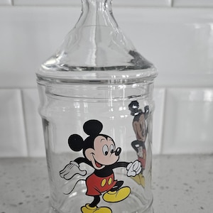 Vintage Mickey Mouse Glass Jar - Etsy