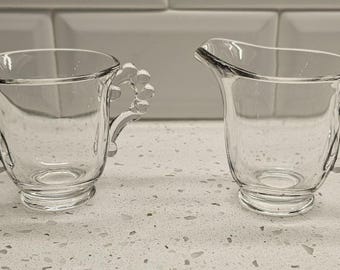 Candlewick Glascreme und Zucker von Imperial Glass