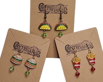 Fast Food Earrings | Burger Earrings | Taco Earrings | French Fries Earrings | Combo Meal Earrings