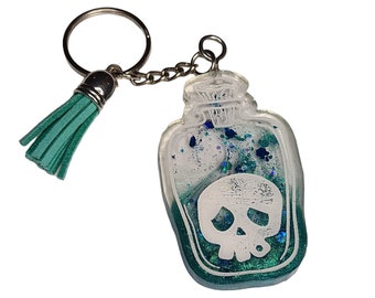 Skull Poison Bottle Keychain