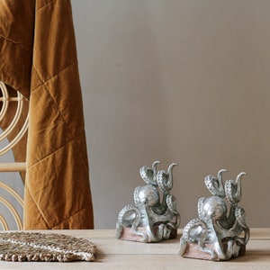 Silver Octopus Bookends, Octopus Ornaments