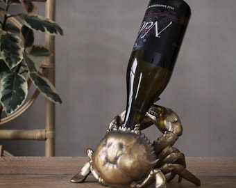 Gold Thirsty Crab Wine Bottle Holder