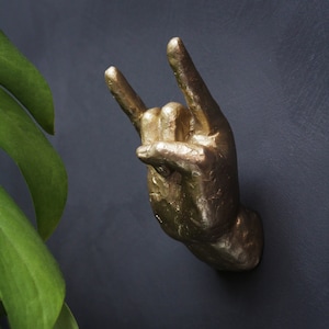 Gold Rock On Hook, Wall Decor