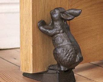 Cast Iron Rabbit Doorstop, Door Wedge