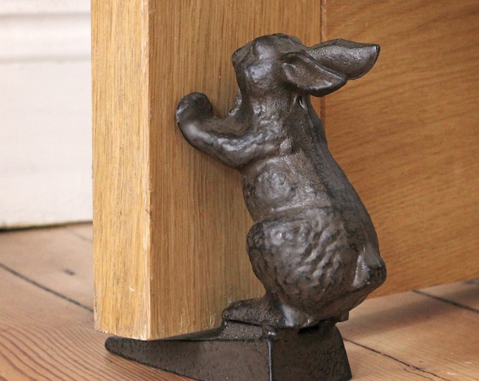 Cast Iron Rabbit Doorstop, Door Wedge - Etsy