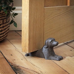 Cast Iron Dog Doorstop, Door Wedge