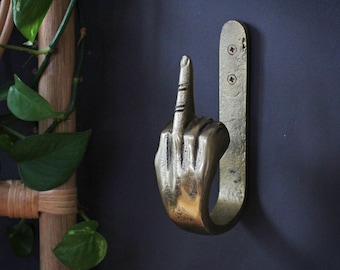 Gold Metal Middle Finger Hook