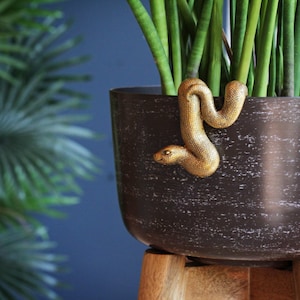 Gold Snake Pot Hanger, Pot Planter Ornament
