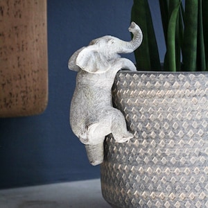 Antique Grey Elephant Pot Hanger