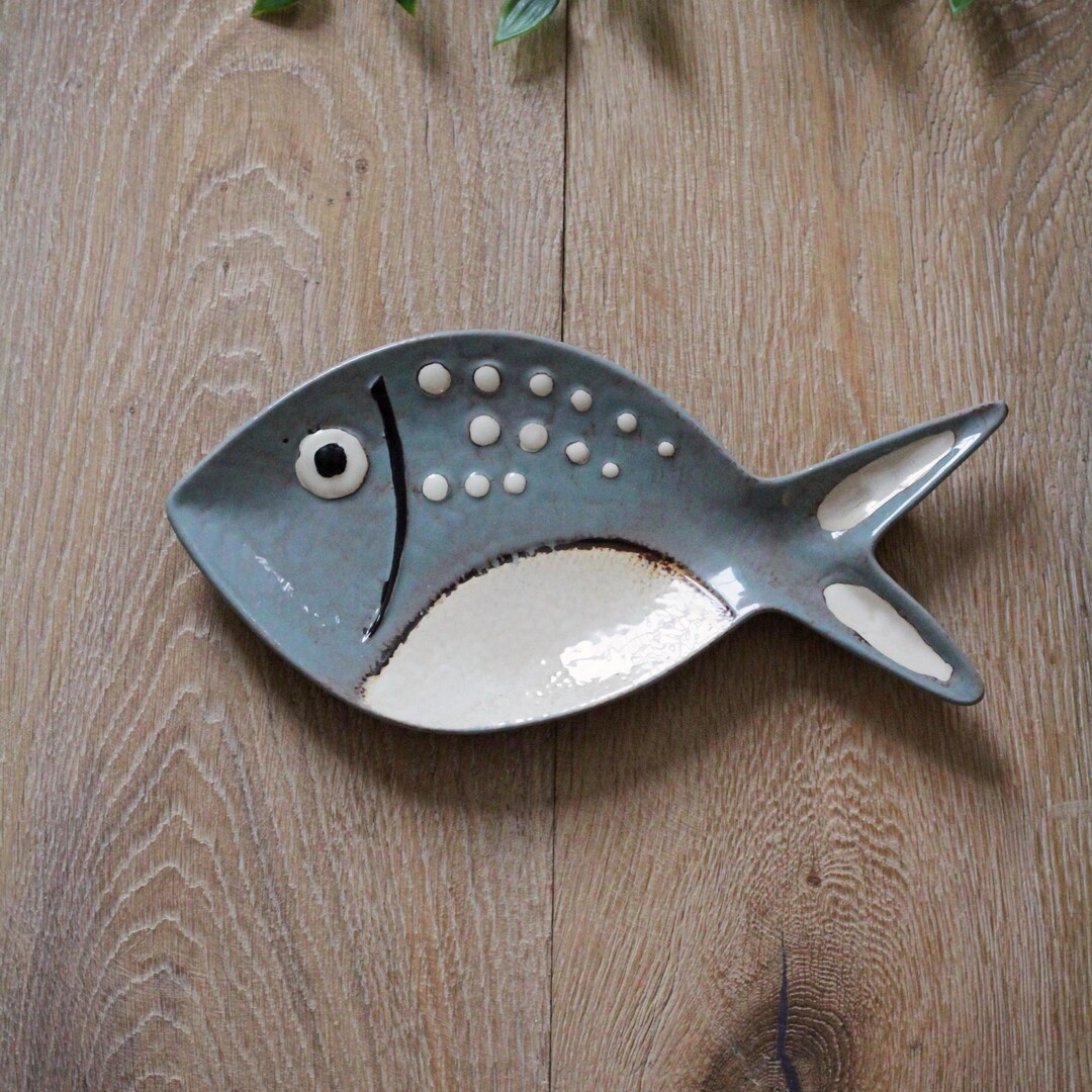 Ceramic Fish Plate Dish Serving Platter - Etsy