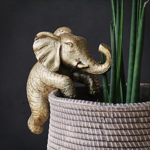 Large Gold Elephant Pot Hanger