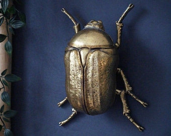 Large Gold Scarab Beetle, Wall Decor, Wall Ornament