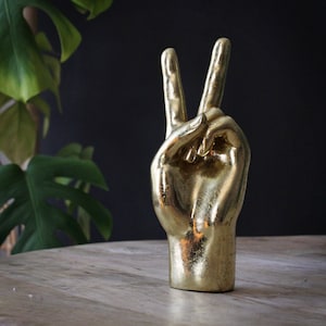 Gold Peace Hand Ornament