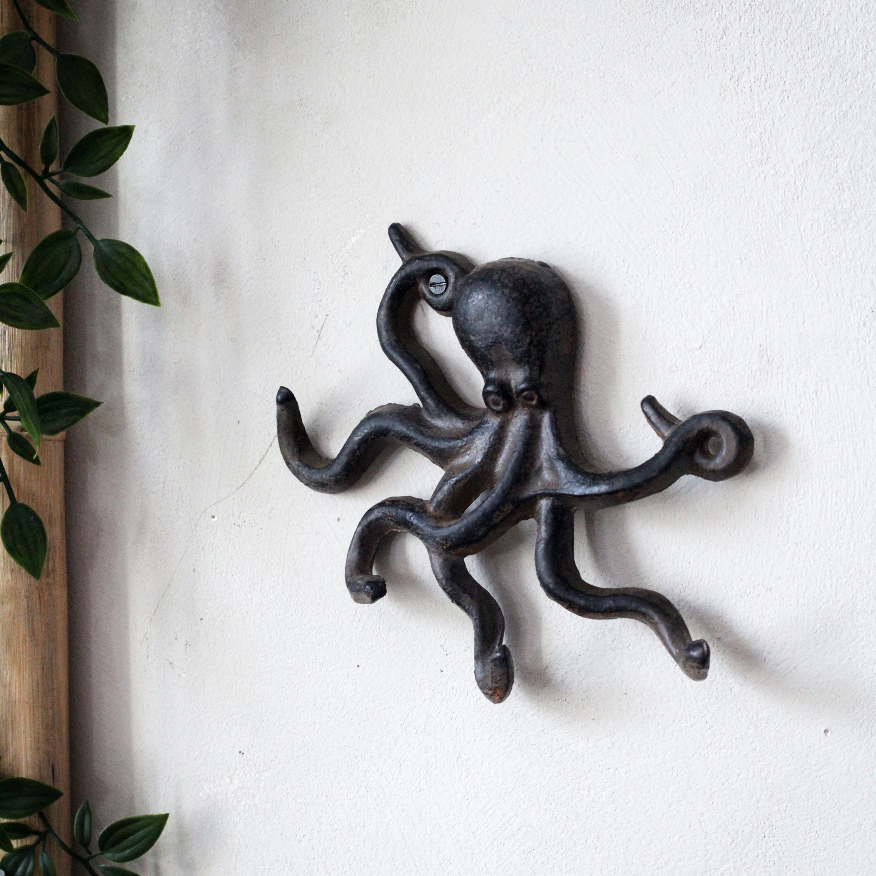 Cast Iron Crab Single Hook Indoor Outdoor Garden White Beach House Wall  Decor