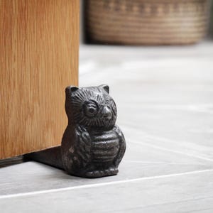 Cast Iron Owl Doorstop, Door Wedge