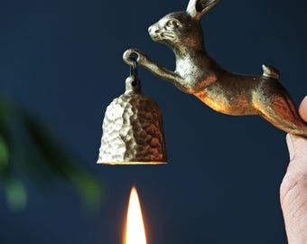 Gold Leaping Hare Candle Snuffer