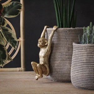 Large Gold Monkey Pot Hanger