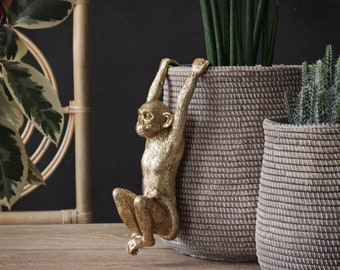 Large Gold Monkey Pot Hanger