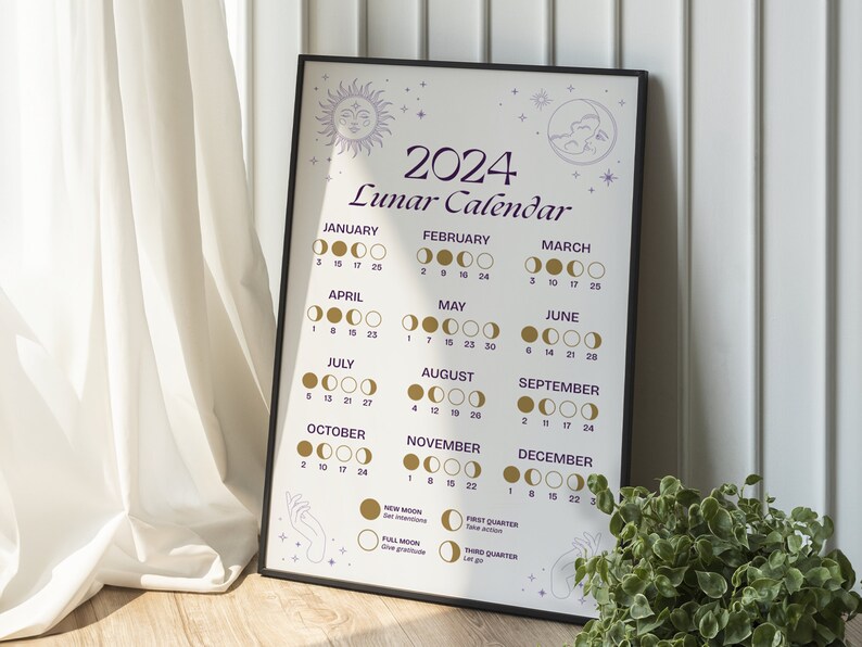 Calendario 2024 F1 - Arte De Pared (24x24cm) Calendario Lunar 2024