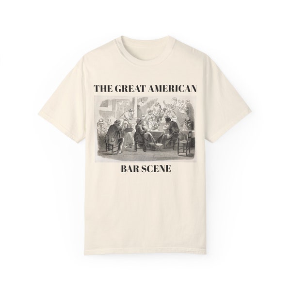 The Great American Bar Scene, Zach Bryan Inspired, Vintage Pub Photo, Comfort Colors Unisex Garment-Dyed T-shirt