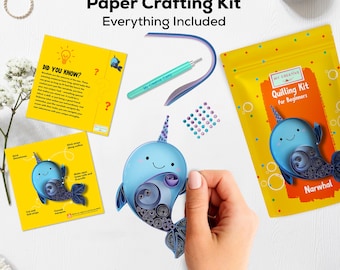Quillingkit narwalpapier: dierenknutsels voor onderweg