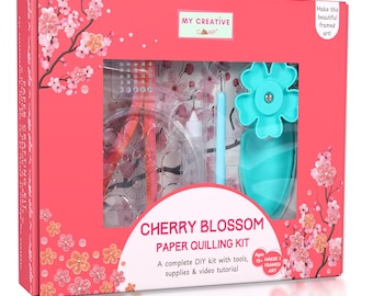 Quillingkit kersenbloesempapier – DIY ingelijste bloemkunst