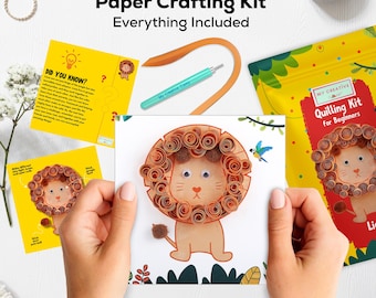 Quilling-kit leeuw: doe-het-zelf dierenknutselproject
