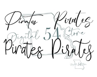 Pirates School Spirit SVG | 4 Text Fonts | Digital Download | Cut File | Custom SVG | Trending SVG | School Mascot | Sports Teams | Team Mom