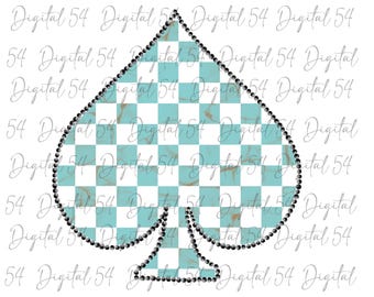 Cuadros de espadas del oeste PNG / Western / Vaquera / Archivo digital / Ranchero / Cuadrados turquesa / Archivo PNG / Jugando al póquer / Diversión con puñetazos