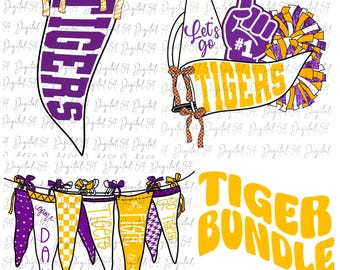 Go Tigers Pennant Bundle: School Spirit PNG Digital File