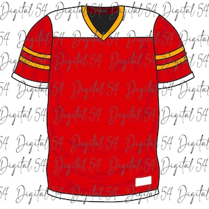 Red Yellow and White Jersey PNG | Custom With Your Number | Digital Download | Print File | School Spirit | Custom PNG | Football | Go Team
